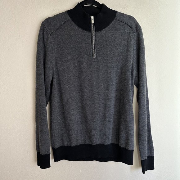 The Kooples 100%‎ Merino Wool Sweater Quarter Zip Mens M? - Picture 1 of 9